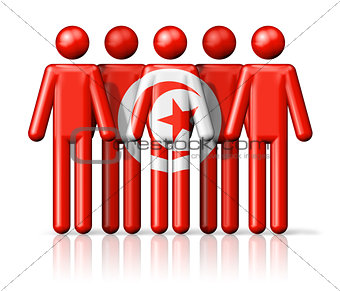 Flag of Tunisia on stick figure