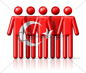 Flag of Turkey on stick figure