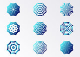 Sun umbrella icons