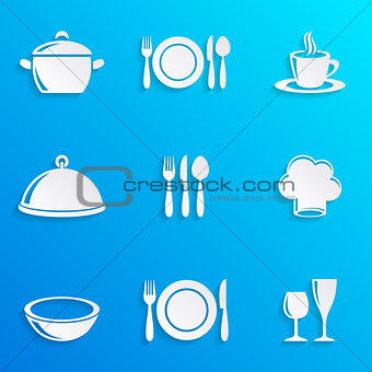 Cooking and kitchen restaurant menu icons