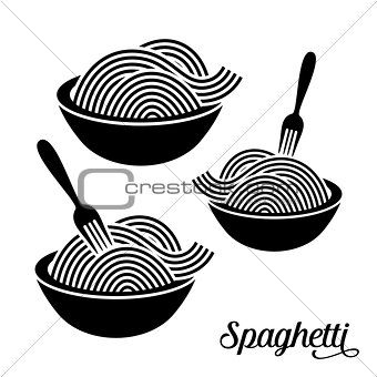 Spaghetti or noodle icons