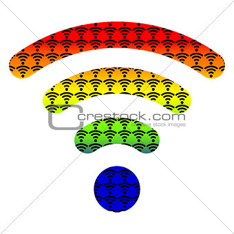 multi color wifi wireless hotspot internet signal symbol icon collection