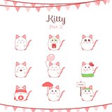 Cute funny cats set various emotions
