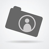 camera web icon with human symbol