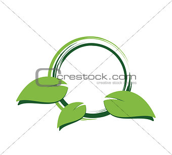 Green leaf label