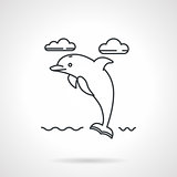 Dolphin black line vector icon