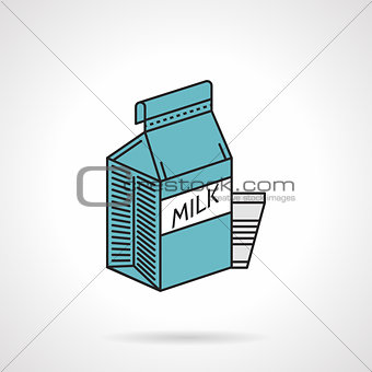 Milk blue pack vector icon