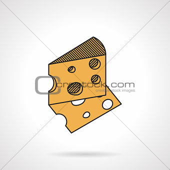 Cheese flat vector icon