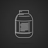 White line plastic jar vector icon