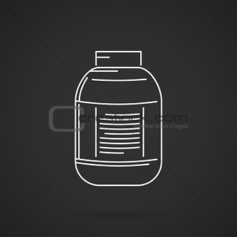 White line plastic jar vector icon