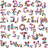 Letters of alphabet made of letters pattern