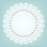 fabric doily and pearls