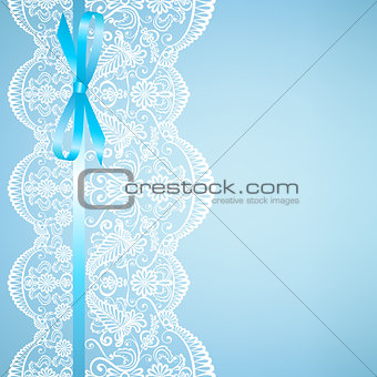 lace on blue background