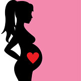 pregnant woman with heart
