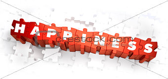 Happiness - Text on Red Puzzles.