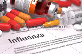 Influenza Diagnosis. Medical Concept.