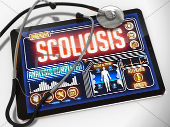 Scoliosis on the Display of Medical Tablet.