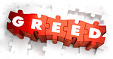 Greed - Text on Red Puzzles.