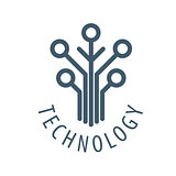 vector logo tree chip technology