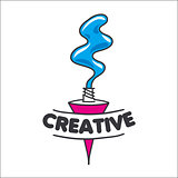 vector logo tube of paint for creativity
