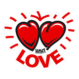vector logo two hearts love