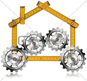 House with Gears - Wooden Meter