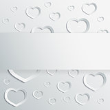 Abstract 3D paper hearts background with place for text.