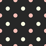 Seamless polka dot pattern. Vector illustration. Retro style background