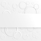 Abstract background with 3D paper circles with place for text.