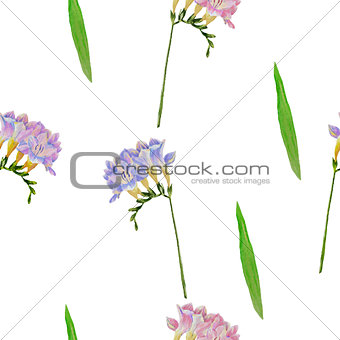 Seamless pattern with freesia flowers-02