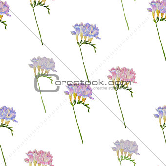 Seamless pattern with freesia flowers-03