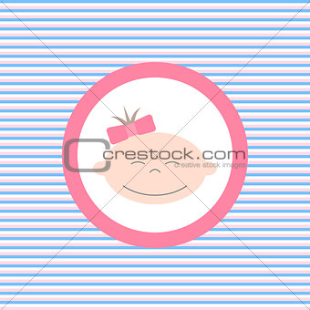 Baby girl color flat icon