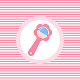Baby rattle color flat icon