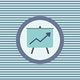 Graph of success on the board color flat icon