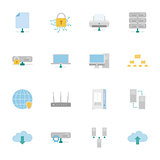 Computer Systems and Networks color flat icons set