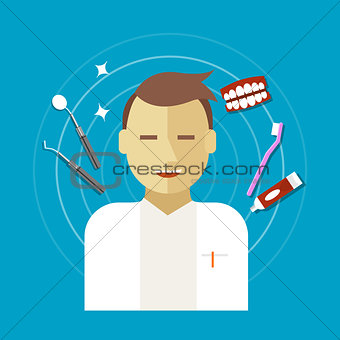 dentist occupation vector illustration