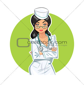 Beautiful medical doctor girl with stethoscope