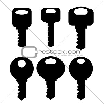 Keys Silhouettes Icons