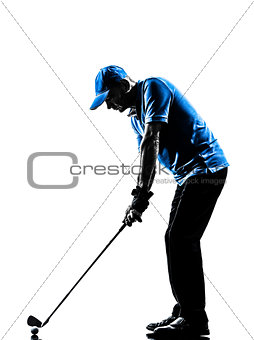 man golfer golfing golf swing silhouette