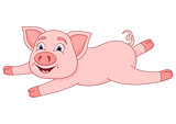 Vector illustration of cute pig