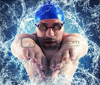 Splash professional swimmer