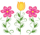 colored vector flowers