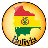 orange button with the image maps of button Bolivia
