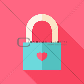 Locked padlock with heart