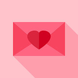 Love envelope with heart