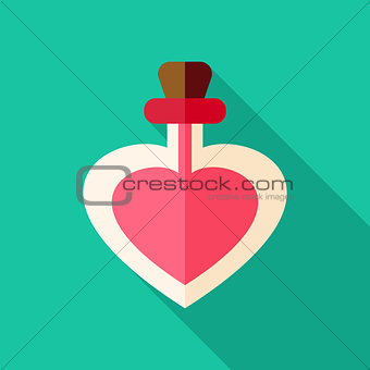 Love poison bottle with heart shape