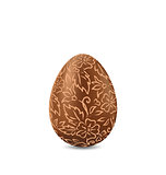 Easter chocolate egg in hand-drawn style, isolated on white back