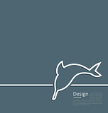 Logo of dolphin in minimal flat style line