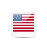 Photo frame in US national colors for Independence Day, isolated
