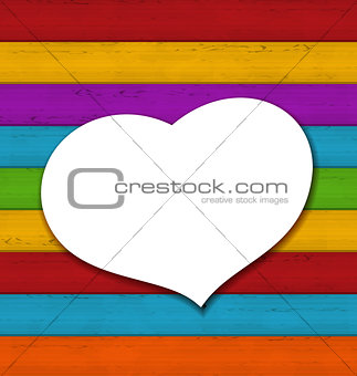 Celebration romantic card on colorful wooden  background for Val